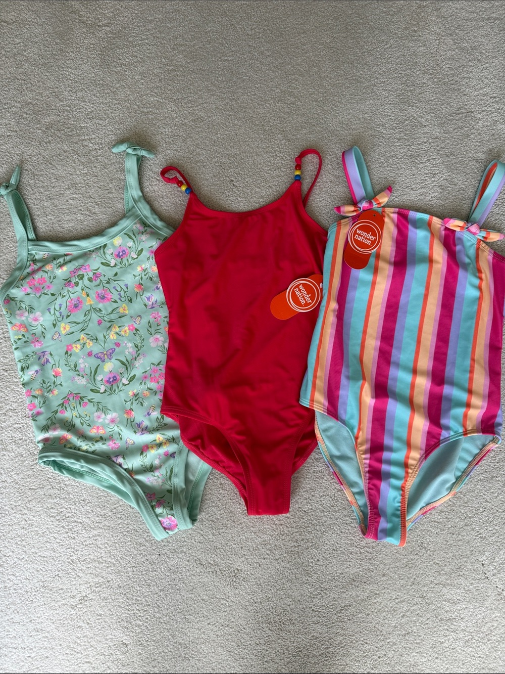 NEW wonder nation Girls' 3-bundle One-Piece Swimsuits